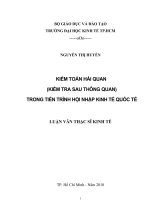 Kiểm toán hải quan (kiểm tra sau thông quan) trong tiến trỉnh hội nhập kinh tế quốc tế