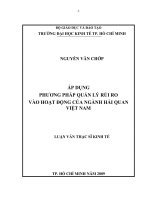Áp dụng phương pháp quản lý rủi ro vào hoạt động của ngành hải quan Việt Nam