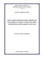 Hoàn thiện minh bạch hóa thông tin tài chính công ty niêm yết trên thị trường chứng khoán Việt Nam