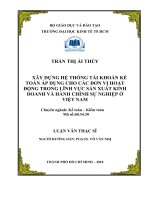 Xây dựng hệ thống tài khoản kế toán áp dụng chung cho các đơn vị hoạt động trong lĩnh vực sản xuất kinh doanh và hành chính sự nghiệp ở Việt Nam