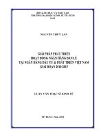 Giải pháp phát triển dịch vụ ngân hàng bán lẻ tại ngân hàng đầu tư và phát triển Việt Nam giai đoạn 2010-2015