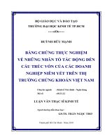 Bằng chứng thực nghiệm về những nhân tố tác động đến cấu trúc vốn của các doanh nghiệp niêm yết trên thị trường chứng khoán Việt Nam