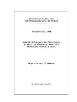 Cơ chế chính sách xuất khẩu gạo và phúc lợi nông dân trồng lúa đồng bằng sông Cửu Long