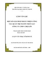 Một số giải pháp hoàn thiện công tác quản trị nguồn nhân lực công ty CPDV Chợ Lớn