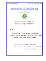 ỨNG DỤNG CÔNG NGHỆ TRI THỨC TRONG VIỆC TÌM HIỂU CÁC PHƯƠNG PHÁP PHÂN LOẠI VĂN BẢN – EMAIL