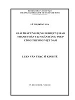 Giải pháp ứng dụng nghiệp vụ bao thanh toán tại NHTMCP Công Thương Việt Nam