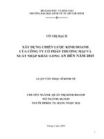 Xây dựng chiến lược kinh doanh của công ty cổ phần thương mại và xuất nhập khẩu Long An đến năm 2015