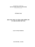 Khả năng tiếp cận công nghệ thông tin của hộ gia đình Việt Nam  Luận văn thạc sĩ