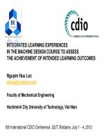 integrated learning experiences in the machine design course