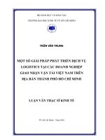 Một số giải pháp phát triển dịch vụ logistics tại các doanh nghiệp giao nhận vận tải Việt Nam tên địa bàn TPHCM Luận văn thạc sĩ