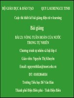 slide khoa học 4 -bài 23 vòng tuần hòan của nước trong tự nhiên -GV N.T Khuyên