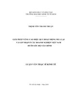 Giải pháp nâng cao hiệu quả hoạt động mua lại & sát nhập ở các doanh nghiệp Việt Nam dưới góc độ tài chính  Luận văn thạc sĩ