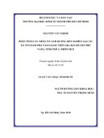 Phân tích các nhân tố ảnh hưởng đến nghèo tại các xã ven đầm Phá Tam Giang trên địa bàn huyện Phú Vang, tỉnh Thừa Thiên Huế