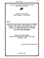 Một số giải pháp nhằm hoàn thiện công tác quản trị nhân sự tại công ty liên doanh ven sông sài gòn (riverside)