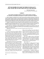 KẾT QUẢ NGHIÊN CỨU CHỌN TẠO GIỐNG CÀ CHUA LAI F1 PHỤC VỤ NỘI TIÊU VÀ XUẤT KHẨU CHO CÁC TỈNH PHÍA BẮC