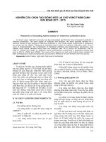 NGHIÊN CỨU CHỌN TẠO GIỐNG NGÔ LAI CHO VÙNG THÂM CANH GIAI ĐOẠN 2011 - 2015