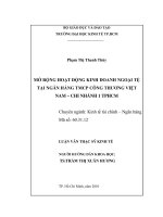 Mở rộng hoạt động kinh doanh ngoại tệ tại Ngân hàng TMCP Công thương Việt Nam - Chi nhánh 1 TP.HCM