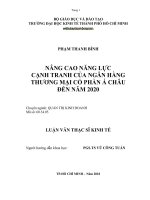 Nâng cao năng lực cạnh tranh của ngân hàng thương mại cổ phần Á Châu đến năm 2020