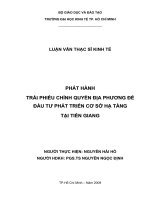 Phát hành trái phiếu chính quyền địa phương để đầu tư phát triển cơ sở hạ tầng tại Tiền Giang