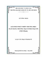 Giải pháp phát triển thương hiệu ngân hàng thương mại cổ phần Đại Tín ( TRUSTBank )