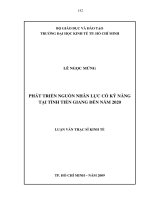 Phát triển nguồn nhân lực có kỹ năng tại tỉnh Tiền Giang đến năm 2020