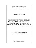 Phương pháp xác định giá thị trường trong thanh tra giá chuyển nhượng ngành gia công may mặc tại TPHCM