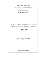 Giải pháp nâng cao hiệu quả hoạt động kiểm soát nội bộ tại trường cao đẳng xây dựng số 2