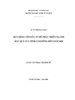 Huy động vốn đầu tư để phát triển ngành rau quả của tỉnh Lâm Đồng đến năm 2020