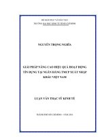 Giải pháp nâng cao hiệu quả hoạt động tín dụng tại ngân hàng TMCP xuất nhập khẩu Việt Nam