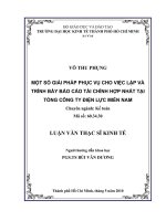 Một số giải pháp phục vụ cho việc lập và trình bày báo cáo tài chính hợp nhất tại tổng công ty điện lực miền Nam