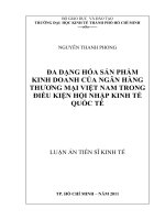 Đa dạng hóa sản phẩm kinh doanh của ngân hàng thương mại Việt Nam trong điều kiện hội nhập kinh tế quốc tế