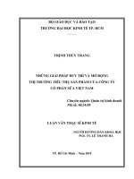 Những giải pháp duy trì và mở rộng thị trường tiêu thụ sản phẩm của công ty cổ phần sữa Việt Nam  Luận văn thạc s