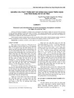 NGHIÊN CỨU PHÁT TRIỂN MỘT SỐ GIỐNG ĐẬU XANH TRIỂN VỌNG CHO TỈNH NGHỆ AN VÀ HÀ TĨNH