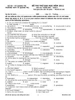 ĐỀ THI THỬ VÀ ĐÁP ÁN KHỐI DLẦN I NĂM 2011 - ANH VĂN
