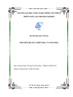 MỐI LIÊN HỆ GIỮA TRIẾT HỌC VÀ TOÁN HỌC