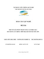 luận văn quản trị marketing MỘT SỐ GIẢI PHÁP NHẰM NÂNG CAO HIỆU QUẢ BÁN HÀNG LƯU ĐỘNG TRÊN ĐỊA BÀN HUYỆN SÓC SƠN