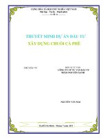 Dự án đầu tư xây dựng chuỗi cà phê