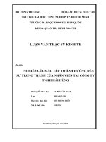 luận văn thạc sĩ  quản trị nhân lực  NGHIÊN CỨU CÁC YẾU TỐ ẢNH HƯỞNG ĐẾN SỰ TRUNG THÀNH CỦA NHÂN VIÊN TẠI CÔNG TY TNHH HẢI HÙNG