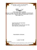 ĐỂ DẠY VÀ HỌC TỐT TIẾT HỌC “MỘT SỐ VẤN ĐỀ MANG TÍNH TOÀN CẦU” TRONG CHƯƠNG TRÌNH ĐỊA LÍ LỚP 11 THPT HIỆN NAY