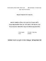 luận văn quản trị kinh doanh Hoàn thiện công tác quản lý HMGD đối với các TCTD tại Ngân hàng TMCP Đại Dương.