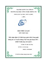 Tiểu luận triết học Mấy nhận định về Chiến lược phát triển Công nghệ thông tin và Truyền thông Việt Nam giai đoạn 2011 – 2020 Chiến lược cất cánh