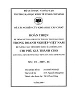 Hoàn thiện hệ thống kế toán chi phí và tính giá thành sản phẩm trong doanh nghiệp Việt Nam