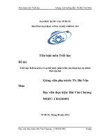 Triết học R.Descartes và sự hồi sinh, phát triển của khoa học tự nhiên thời cận đại