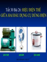 Tiết 30 Bai 26 Hieu dien the giua hai dau dung cu dungdien