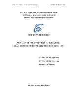 MỐI LIÊN HỆ GIỮA TRIẾT HỌC VÀ KHOA HỌC QUAN ĐIỂM TRIẾT HỌC VỀ VIỆC PHỔ BIẾN KHOA HỌC