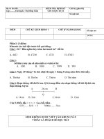 Đề kiểm tra Giữa ky2 Toản