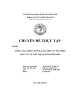 luận văn quản trị nhân lực CÔNG TÁC TIỀN LƯƠNG TẠI CÔNG TY CỔ PHẦN ĐẦU TƯ VÀ XÂY DỰNG LONG THÀNH