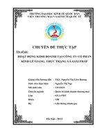 luận văn quản trị kinh doanh Hoạt động kinh doanh tại công ty cổ phần kính Lê Giang. Thực trạng và giải pháp