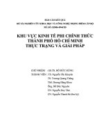 Khu vực kinh tế phi chính thức thành phố Hồ Chí Minh thực trạng và giải pháp
