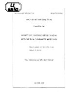 NGHIÊN CỨU BÀI TOÁN TĨNH VÀ ĐỘNG KẾT CẤU TẤM COMPOSITE NHIỀU LỚP